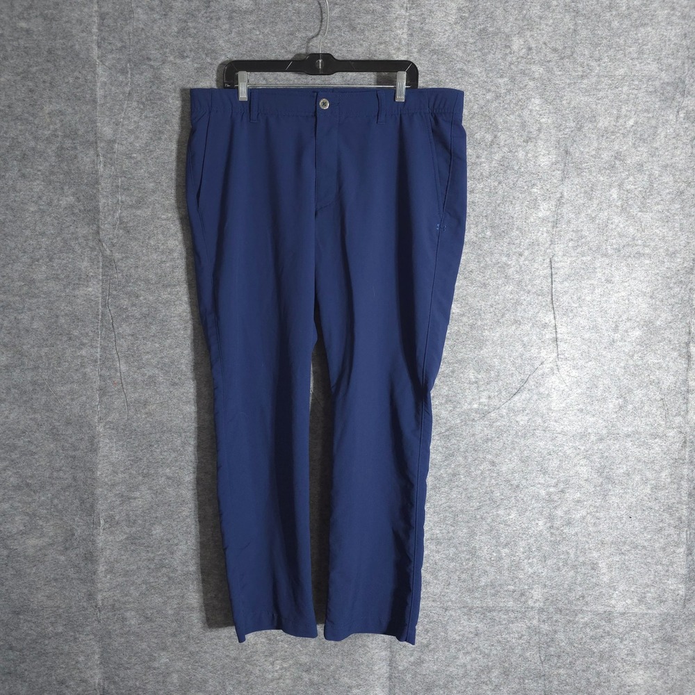 Under Armour Golf Pants Mens 38x30 Navy Blue Flat Front Performance Stretch Fit